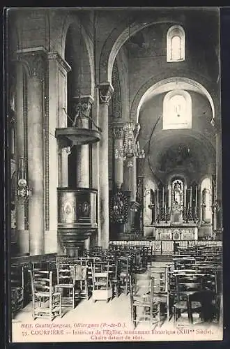 AK Courpière, Intérieur de l`église, monument historique (XIIIe Siècle)