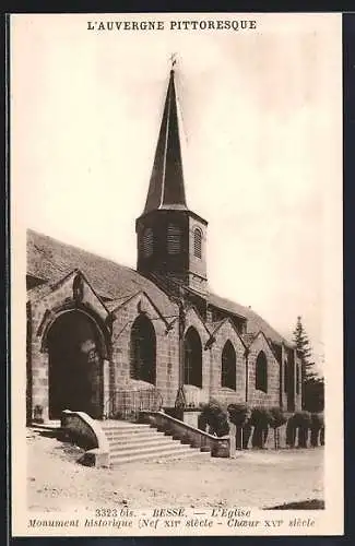 AK Besse, L`église, Monument historique (nef XIIe siècle, chœur XVe siècle)