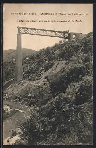 AK Les Ancizes-Comps, Viaduc des Fades, Ensemble des travaux, côté des Ancizes