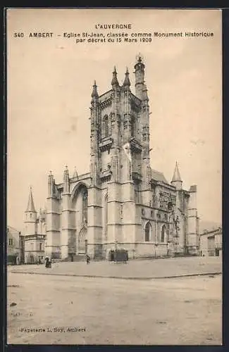 AK Ambert, Église St-Jean classée Monument Historique par décret du 16 Mars 1908