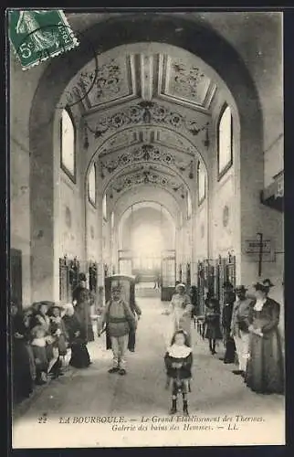 AK La Bourboule, Le Grand Établissement des Thermes, Galerie des bains des Hommes