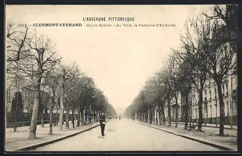 AK Clermont-Ferrand, Cours Sablon et Fontaine d`Amboise au fond