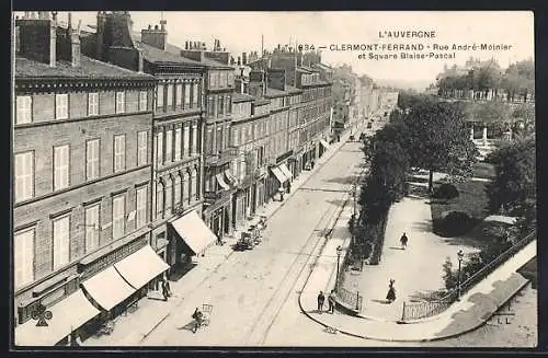 AK Clermont-Ferrand, Rue André-Moinier et Square Blaise-Pascal