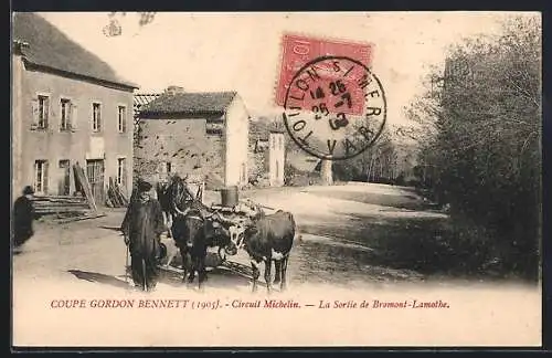 AK Bromont-Lamothe, La Sortie du village lors de la Coupe Gordon Bennett 1905