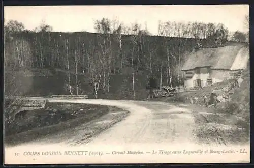 AK Laqueuille, Le virage entre Laqueuille et Bourg-Lastic, Coupe Gordon Bennett (1905)