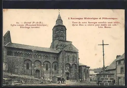 AK Orcival, Église romane, Pèlerinage renommé