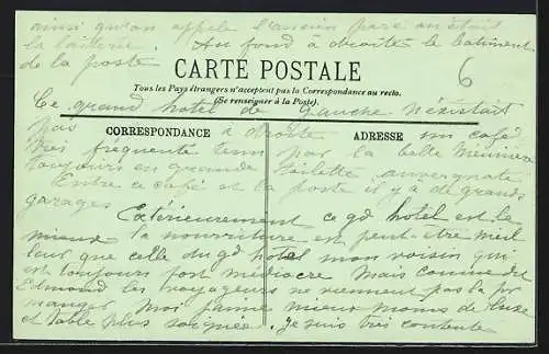AK Royat, Avenue de l`Abbé Védrine avec tramway et grand hôtel en arrière-plan