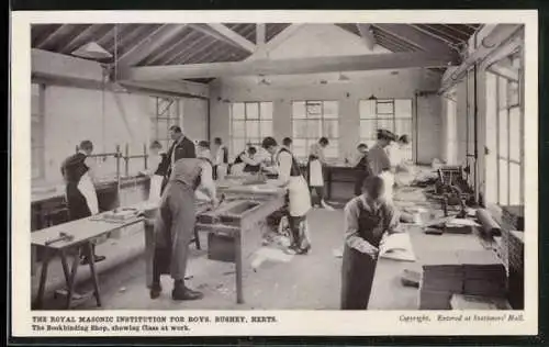 AK Bushey, The Royal masonic Institution for Boys, The Bookbinding Shop