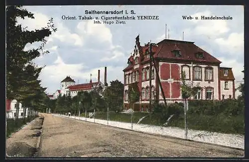 AK Seifhennersdorf i. S., Orient. Tabak- und Cigarettenfabrik Yenidze, Web- und Handelsschule