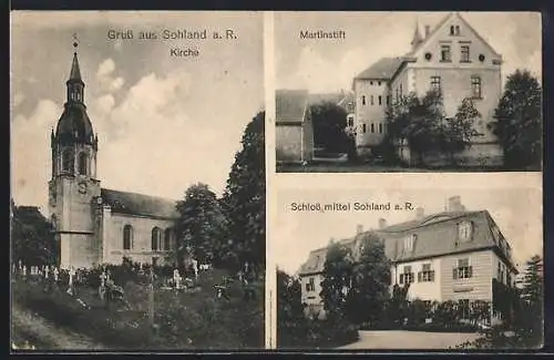 AK Sohland a. R., Schloss Mittel-Sohlland, Kirche, Martinstift