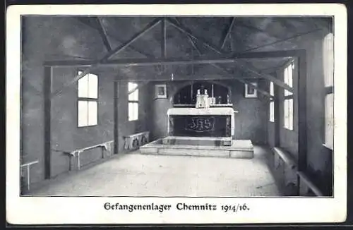 AK Chemnitz, Kriegsgefangenenlager 1914-16, Innenansicht