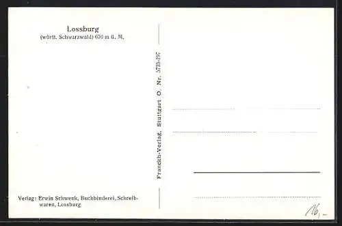 AK Lossburg, Marktplatz mit Gasthaus zum Ochsen