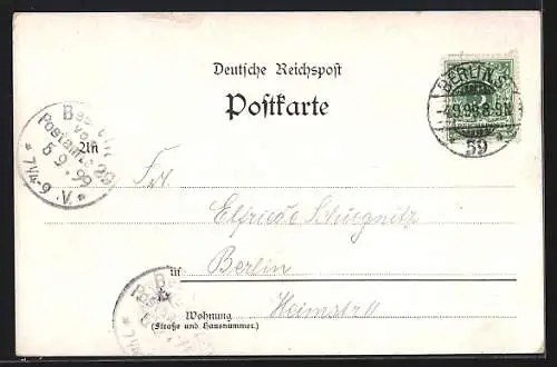 AK Berlin-Kreuzberg, Café C. Heyne, Hasenhaide 40-44