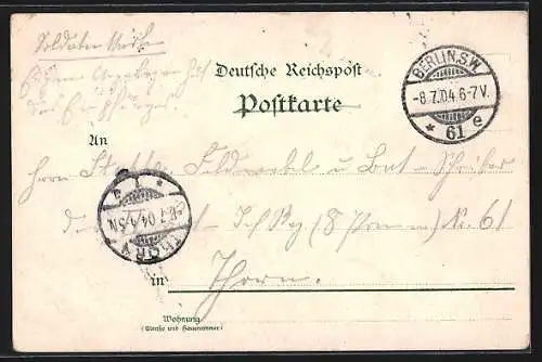 Lithographie Berlin-Kreuzberg, Variété Theater, Hasenheide 57, Garten mit Theaterhalle, Ballsaal, Vorderfront