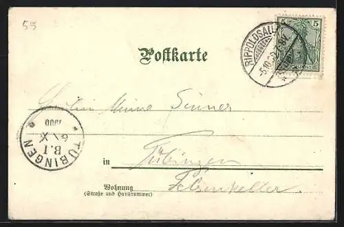 Lithographie Kniebis, Gasthof und Pension z. Schwarzwald v. Alb. Herr