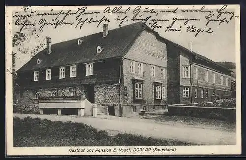 AK Dorlar /Sauerland, Gasthof und Pension E. Vogel