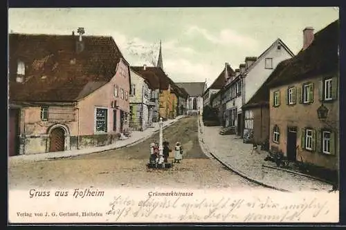 AK Hofheim / Unterfranken, Partie in der Grünmarkstrasse