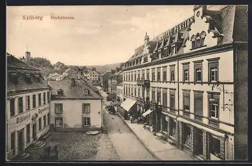 AK Kyllburg, Hochstrasse aus der Vogelschau