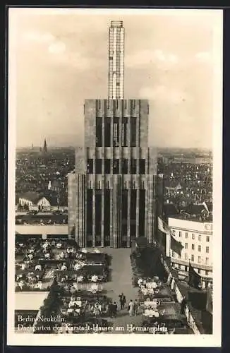 AK Berlin-Neukölln, Dachgarten des Karstadt-Hauses am Hermannplatz