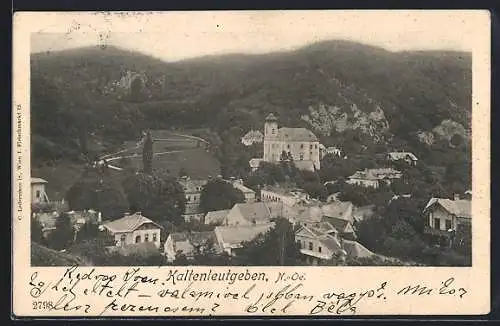 AK Kaltenleutgeben, Panorama m. Kirche