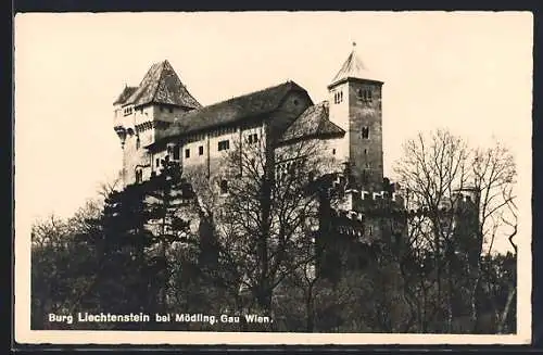 AK Mödling, Teilansicht Burg Liechtenstein