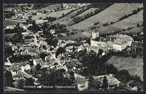 AK Kirchberg am Wechsel, Ortsansicht vom Flugzeug aus