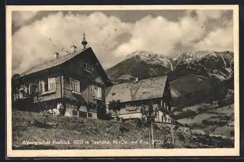 AK Prein a. d. Rax, Alpengasthof Raxblick mit Rax