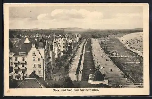 AK Swinemünde, Strandpartie mit Promenade