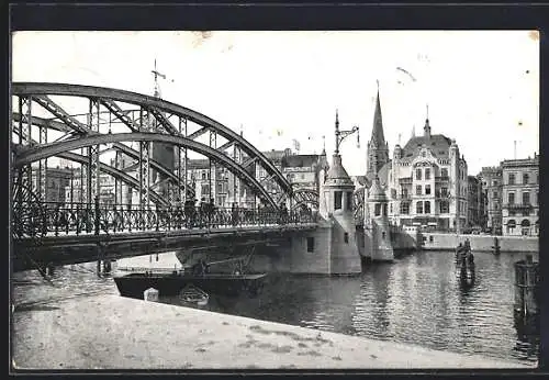 AK Stettin, Teilansicht mit Hansabrücke