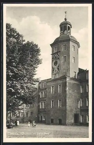 AK Stettin, Uhrturm im Schlosshof