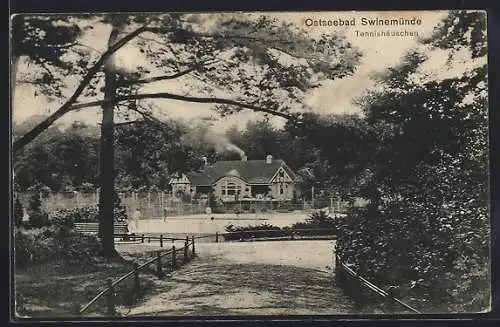 AK Swinemünde, Ostseebad, Tennishäuschen