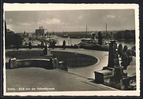 AK Stettin, Aussicht von der Hakenterrasse