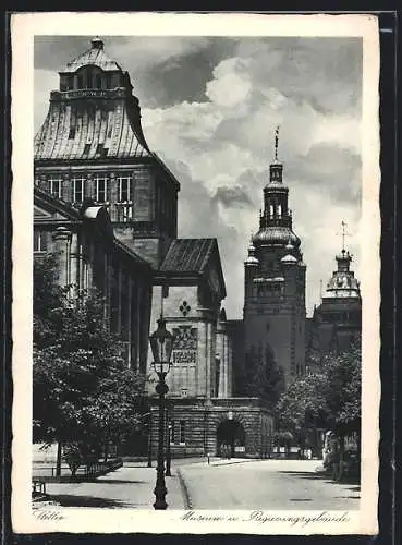 AK Stettin, Museum und Regierungsgebäude