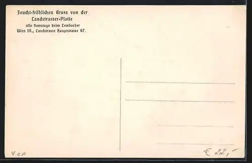 AK Wien, Gasthaus Landstrasser-Platte, Landstrasse Hauptstrasse 97, Gruppenbild