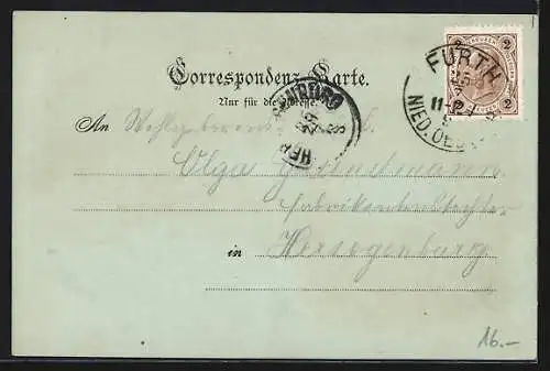 Mondschein-Lithographie Furth-Göttweig, Stift und Totalansicht