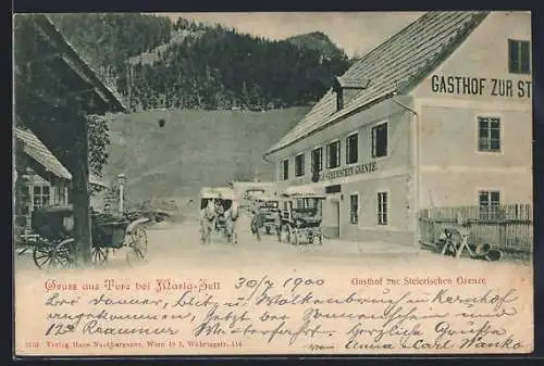 AK St. Aegyd am Neuwalde, Terz bei Maria-Zell, Gasthof zur Steierischen Grenze