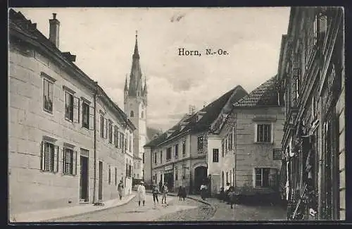 AK Horn /N.-Oe., Ortspartie mit Blick zur Kirche