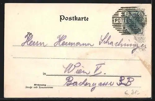 AK Pottendorf /N.-Oe., Am Markt, Schlossmühle, Badenerstrasse mit Kirchenplatz