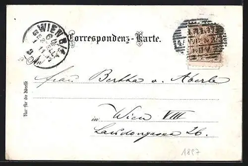 Lithographie Krems /N.-Oe., Hoher Markt, Piaristenkirche, Wegscheid