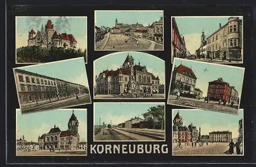 AK Korneuburg, Schloss, Bahnhof, Marktplatz