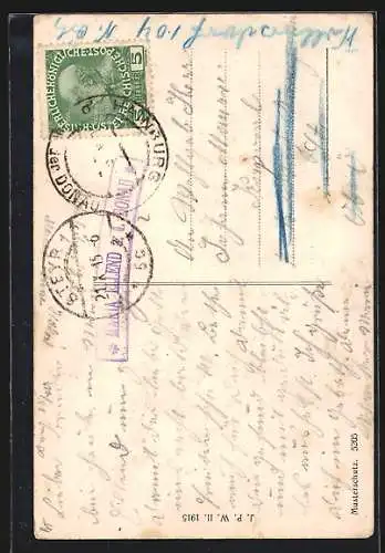 AK Maria-Ellend, Die Wallfahrtskirche, betender Soldat am Wegkreuz