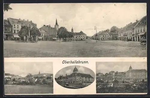 AK Oberhollabrunn, Ortsplatz, Ortspartie, Ortsansicht