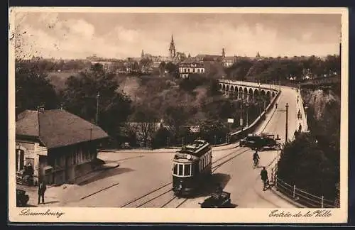 AK Luxembourg, Entrée de la Ville, Strassenbahn