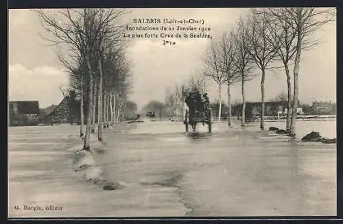 AK Salbris, Inondations du 21 Janvier 1910, la plus forte Crue de la Sauldre