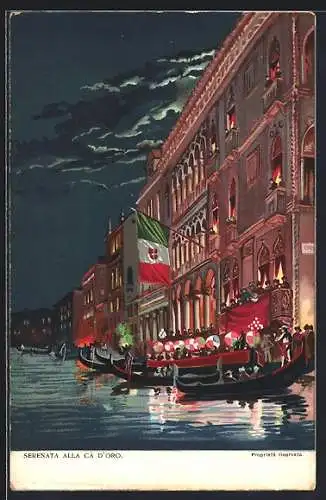 Lithographie Venezia, Serenata alla Cà d`Oro