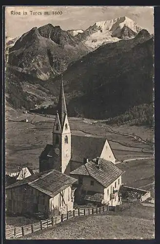 AK Riva in Tures, Panorama mit Kirche