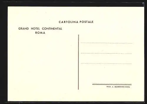 Künstler-AK Roma, Grande Albergo Continentale, Visto dall`uscita della nuova stazione