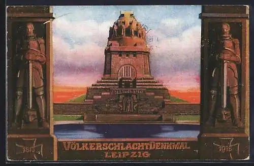 AK Leipzig, Völkerschlachtdenkmal, offizielle Postkarte zur Weihe des Denkmals 1913