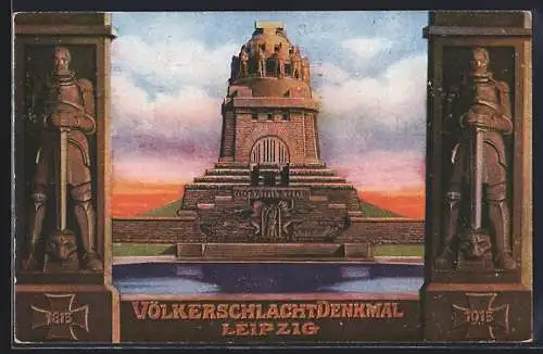 AK Leipzig, Völkerschlachtdenkmal, offizielle Postkarte zur Weihe des Denkmals 1913