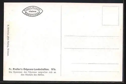 AK Die Genossen des Odysseus vergreifen sich an den Rindern des Helios, Sage